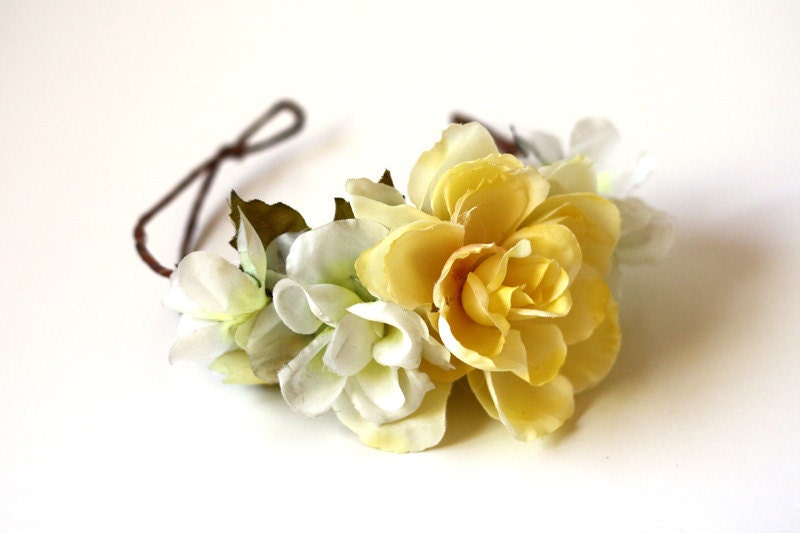 yellow blooms headpiece \/\/ woodland collection