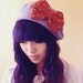 clementine bow beret - heather grey with red bow