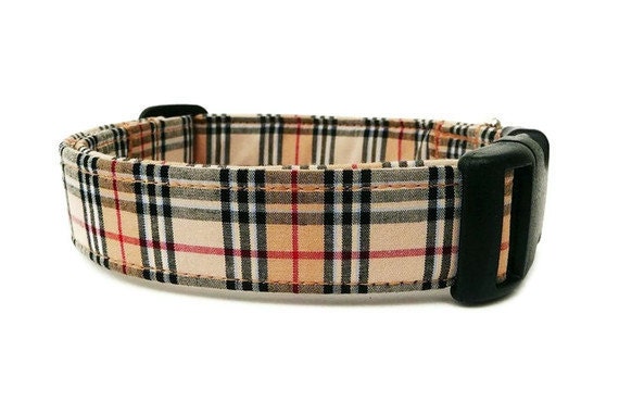 Plaid Designer Dog Collar The Black And Tan Plaid