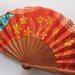 Pumpkin Sun - OOAK Ethnic wax print Spanish hand fan - 1ASB
