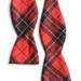 Red Plaid Wool Bow Tie