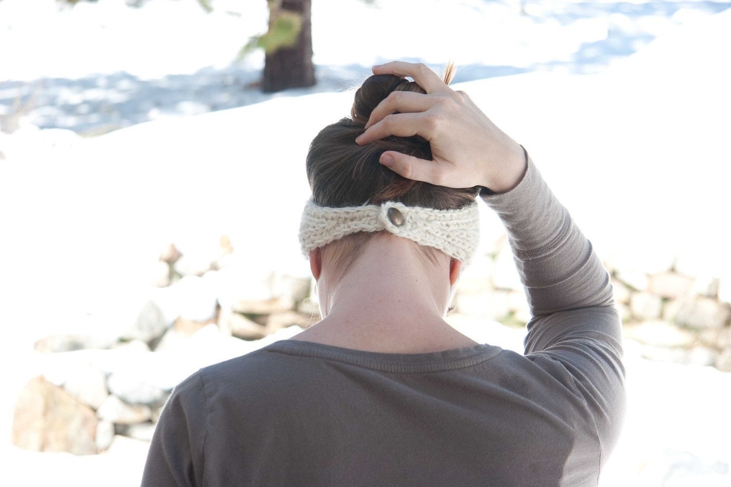 PATTERN Flower Headband Earwarmer (Knit and Crochet Pattern) PDF