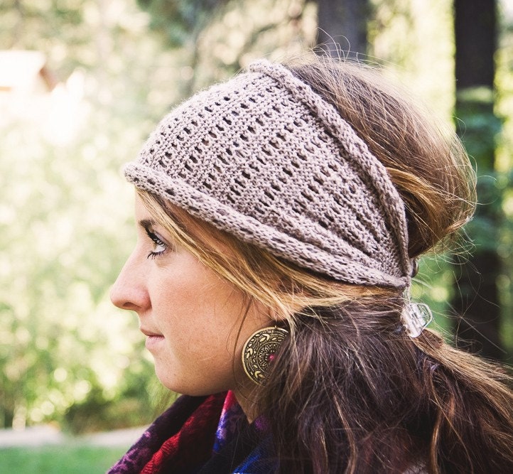 KNITTING PATTERN Lacy Head Wrap Ear Warmer PDF