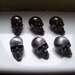 SKULL PEWTER BUTTONS - lot of 6 - Dark brew mix