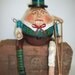 Primitive- Papier Mache-Folk Art - Humpty Dumpty w/ Crutch and Casts
