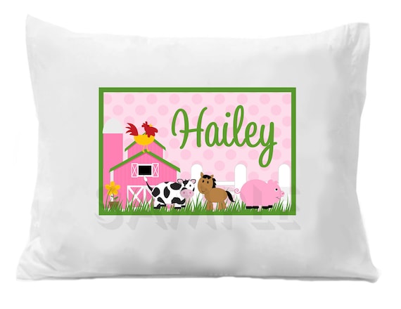 Farm Barnyard Personalized Pillow Case Girls or Boys Il_570xn