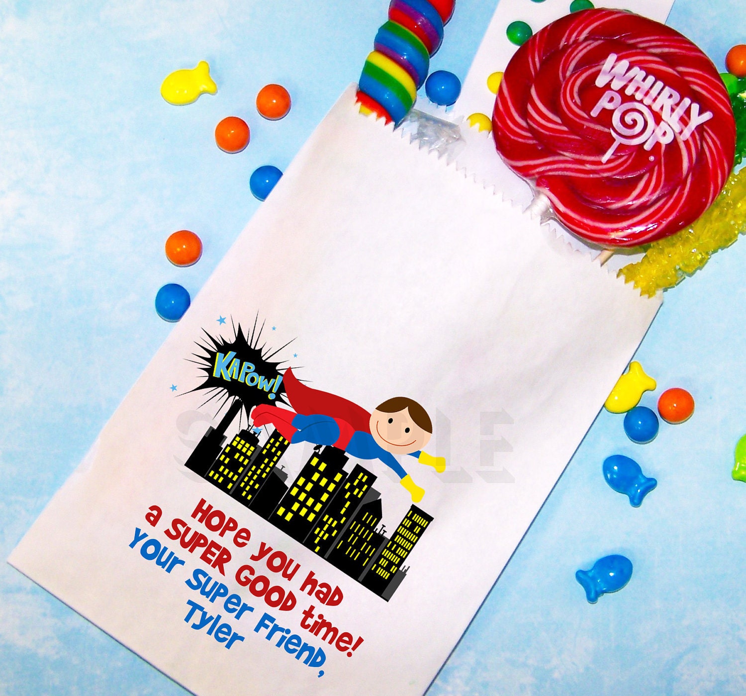 Superhero Birthday, Candy Buffet , Party Favor Bags, Goody Bags, Favor Bags Set of 25 Il_570xn