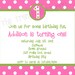 Polka Dot Birthday Invitation Pink and Green 1st Birthday Invitation