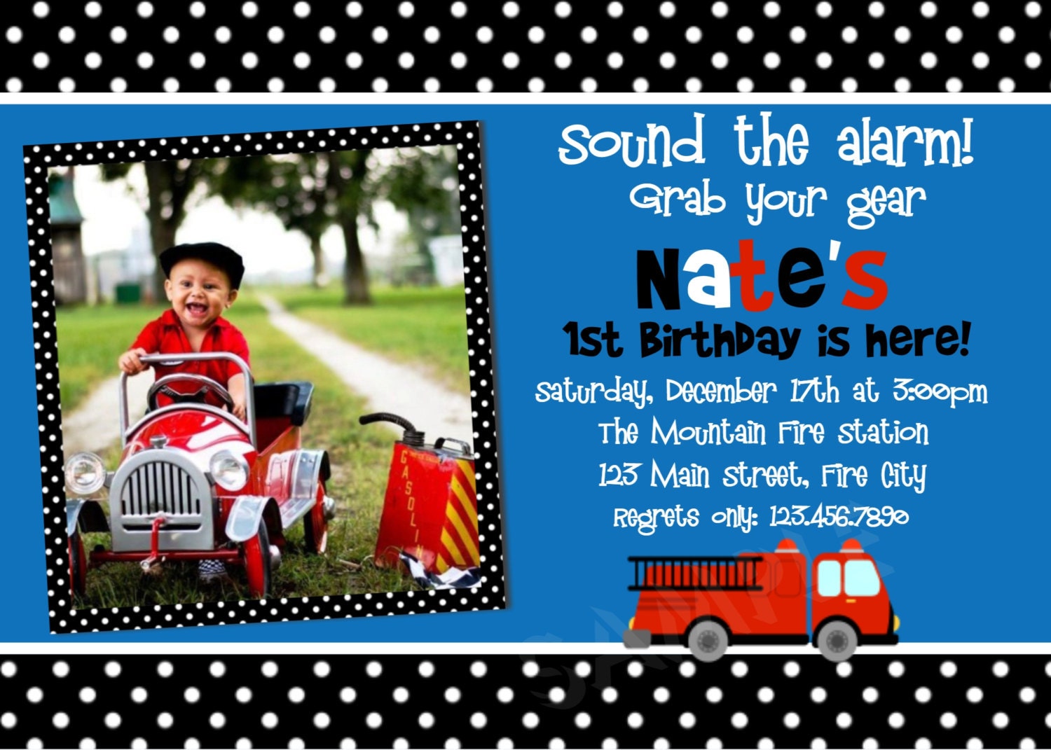 Fire Truck Birthday Invitation Firetruck Birthday Party Invitations Printable