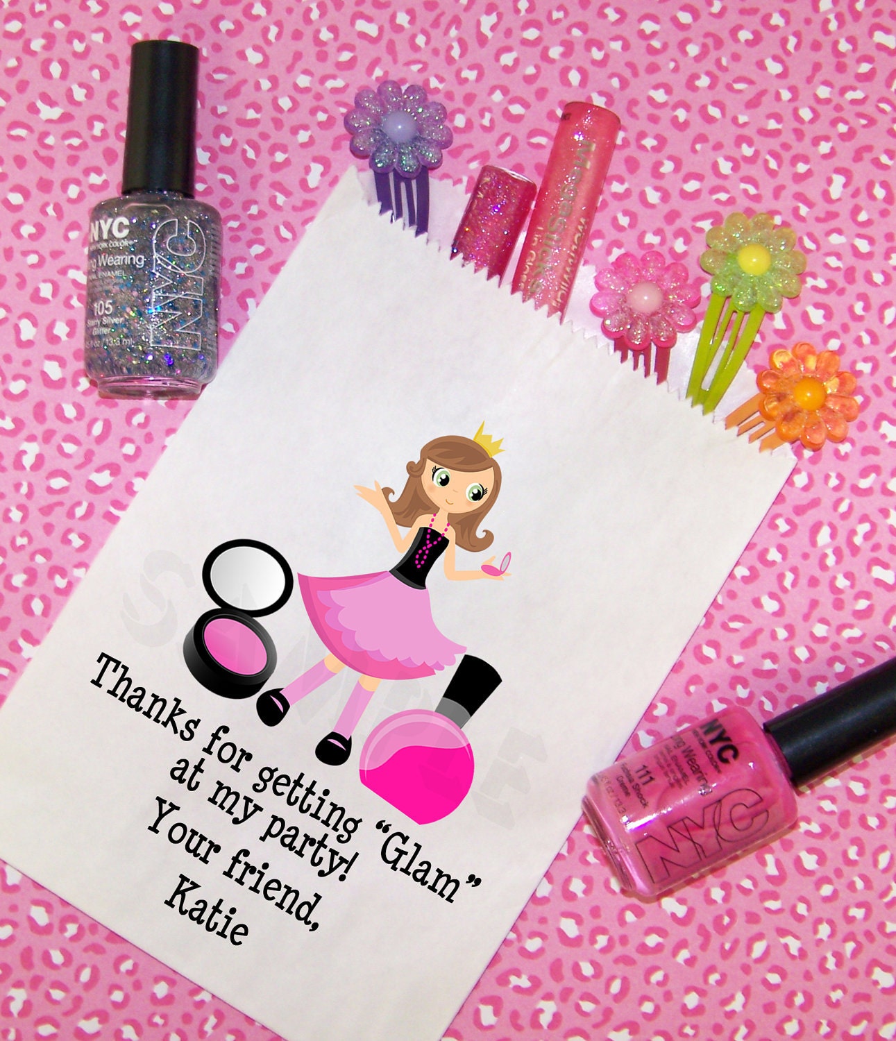 Glamour Spa Birthday Party, Candy Bags, Goody Bags, Party Favor Bag, Set of 25