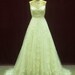 Natural Waiste Bridal Gown Wedding Dress with Straps in Satin and Lace