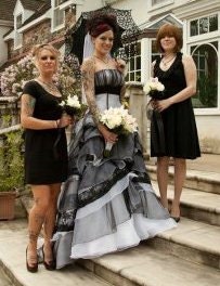Gothic Wedding Dress in Black and White
