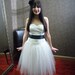 Short Wedding Dress Reception Dress with Black Satin Sash Strapless