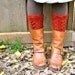 Lacefield Knit Legwarmers - Boot Toppers - Rust Rooibos Red