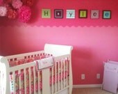 Wood Wall Words on Canvas- 6 letter name with owl. Made to order- choose colors, fonts,etc.