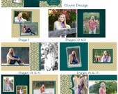 AQUATICA 10x10 Layflat Book Template for Photographers or Digital Scrapbookers 10 x 10 album - Photoshop PSD Files