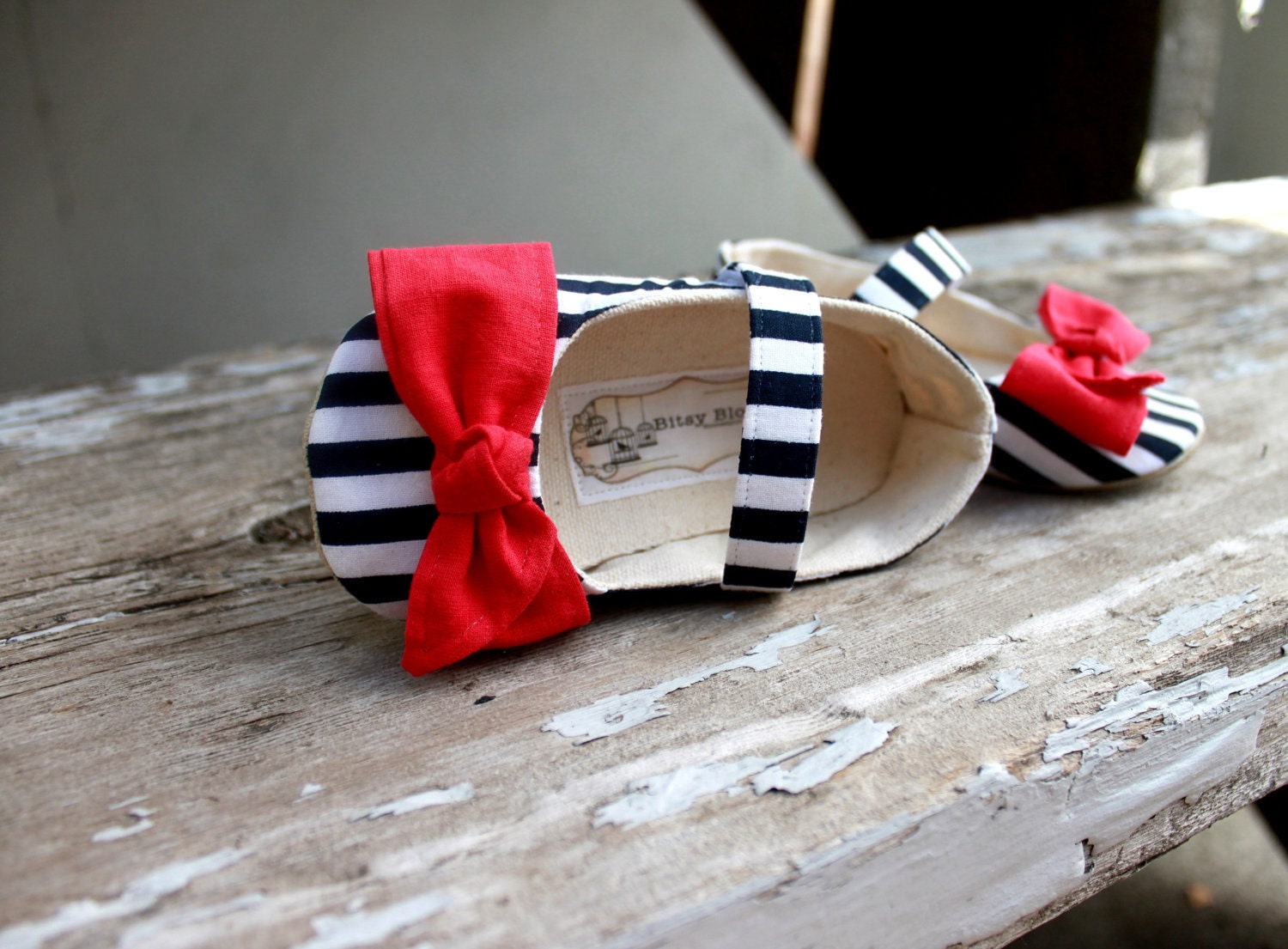 Baby Girl Shoes Toddler Girl Shoes Soft Soled Shoes Spring Shoes Summer Shoes Nautical Shoes Blue Stripes White Stripes Shoes - Navy Jayne