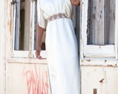 Lace Wedding Dress Maxi Long Bridal Gown with Organic Lace and Peekaboo Waist (hemp, engagement, rehearsal, eco, organic)