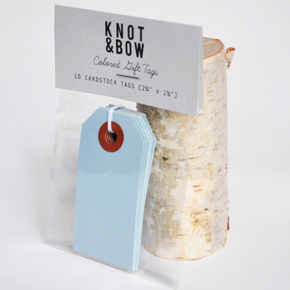 10 Light Blue Parcel Gift Tags