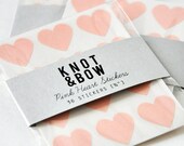 36 Pink Heart Stickers / Free Shipping - knotandbow