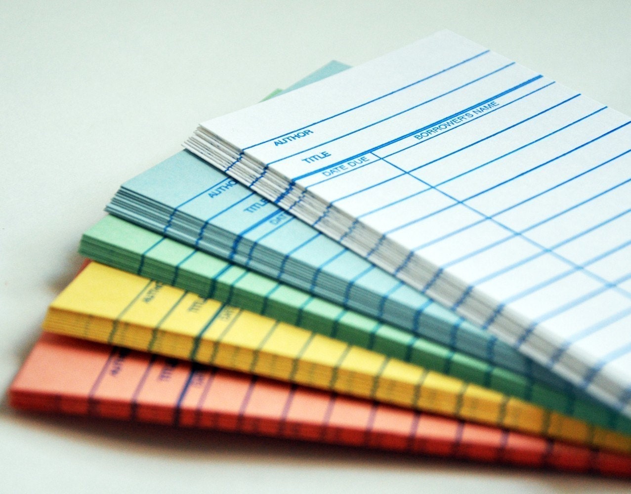 25 Library Cards // Pick Your Color