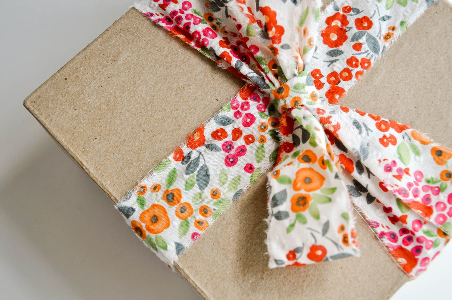 LAST CHANCE Floral Dot Fabric Ribbon