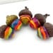 Rainbow Acorn Decorations - Handmade Polymer Clay