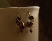 silver,copper and gold spiral earrings