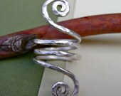 Hammered Sterling Silver Spiral Double Wrap Ring. Chunky Tribal Collection. Jewelry by FullSpiral on Etsy