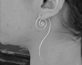 Unfurl Earrings in Eco Friendly Recycled Sterling Silver. Jewelry by FullSpiral on Etsy