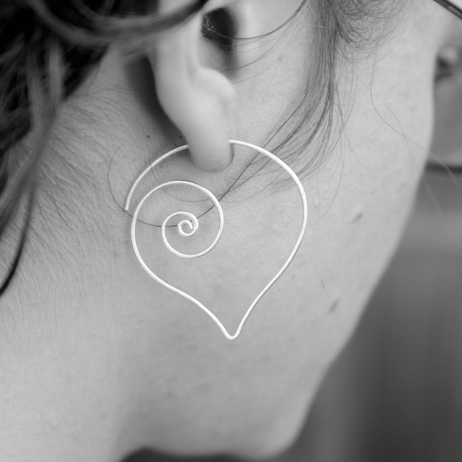 Lotus Petal Earrings in Recycled Sterling Silver. Flourish Collection. Jewelry by FullSpiral on Etsy