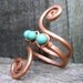 Copper and Turquoise Spiral Wrap Ring. Chunky Tribal Collection. Size 7.5. Jewelry by FullSpiral on Etsy