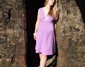 Lila, French Vintage Purple and White Polka Dot Shift Dress from Paris,