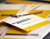 Bold Striped Modern Wedding Invitation shown in Yellow, Grey and White, Build-Your-Invite Collection - DEPOSIT