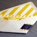 Preppy Chic Striped Wedding Invitation shown in Navy Blue, Yellow and White, Build-Your-Invite Collection - DEPOSIT