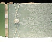 Personalized Photo Guestbook, 9x12  Apple Green Silk Iris Lace Wedding Photo Album