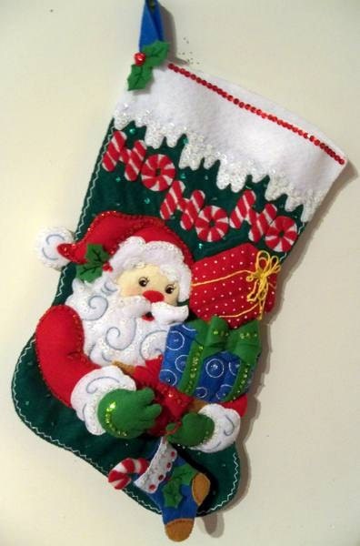 FINISHED Bucilla Stocking-HoHoHo Santa