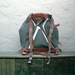 Vintage 1950's Military Army Rucksack Backpack w/ Metal Frame and Leather Straps