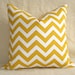 Chevron Print Designer Pillow / Sunshine Yellow / 18 inch / Zipper Enclosure / Pattern on both sides