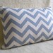 Chevron Print Designer Pillow / Sky Blue / 12x16 inch / zipper enclosure
