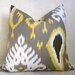 Dwell Studio - Decorative Designer Ikat Pillow - Yellow - Taupe - Brown - 20x20 inch - IKAT - Throw Pillow - Designer Pillow