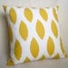 Ikat Decorative Pillow - Yellow - White - 18 inch - Ikat Pillow - Yellow Pillow - BOTH SIDES - Throw PIllow - Accent - Designer Pillow