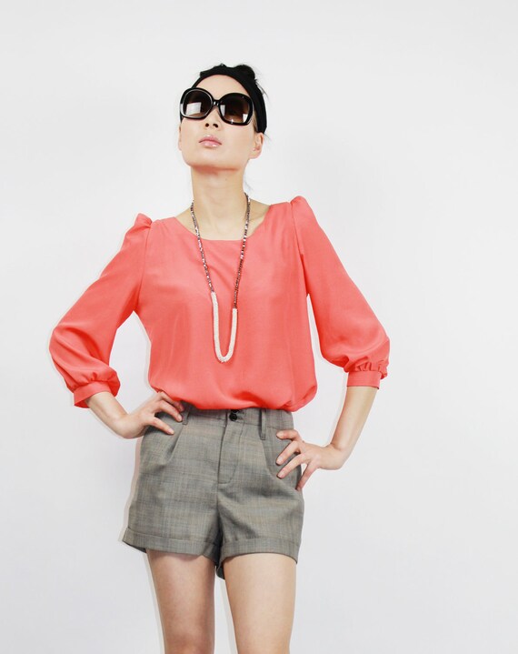 Orange silk blouse