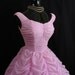 Vintage 1950's 50s Strapless Orchid PINK Lavender Ruched Swags Chiffon Organza Circle Skirt Party Prom Wedding Dress