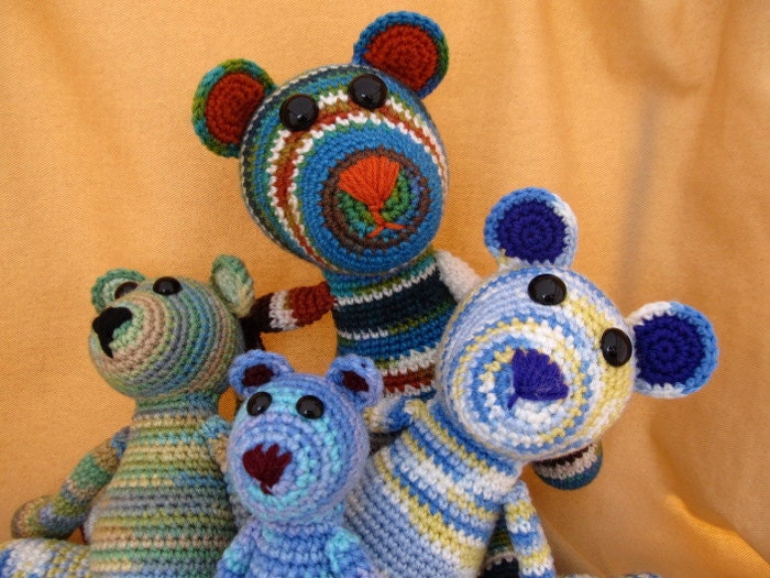 Bright Bears Crochet Amigurumi Pattern Set