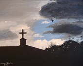 Religious art - Original acrylic painting - Hope In the Storm - 16 x 20 inches with matt