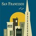 San Francisco, California Skyline - Travel Retro Art Poster Print for Home and Office -style E8-O-SF1