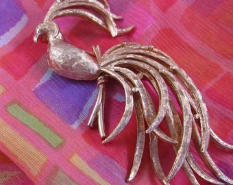 AVON Bird of Paradise Rhinestone Brooch Pin, Rare Vintage