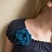 Teal Blue Big Crocheted Flower Pin - Fashion Hairpin - Natural Floral Hair Style - Graduation Gift - Ready to ship
