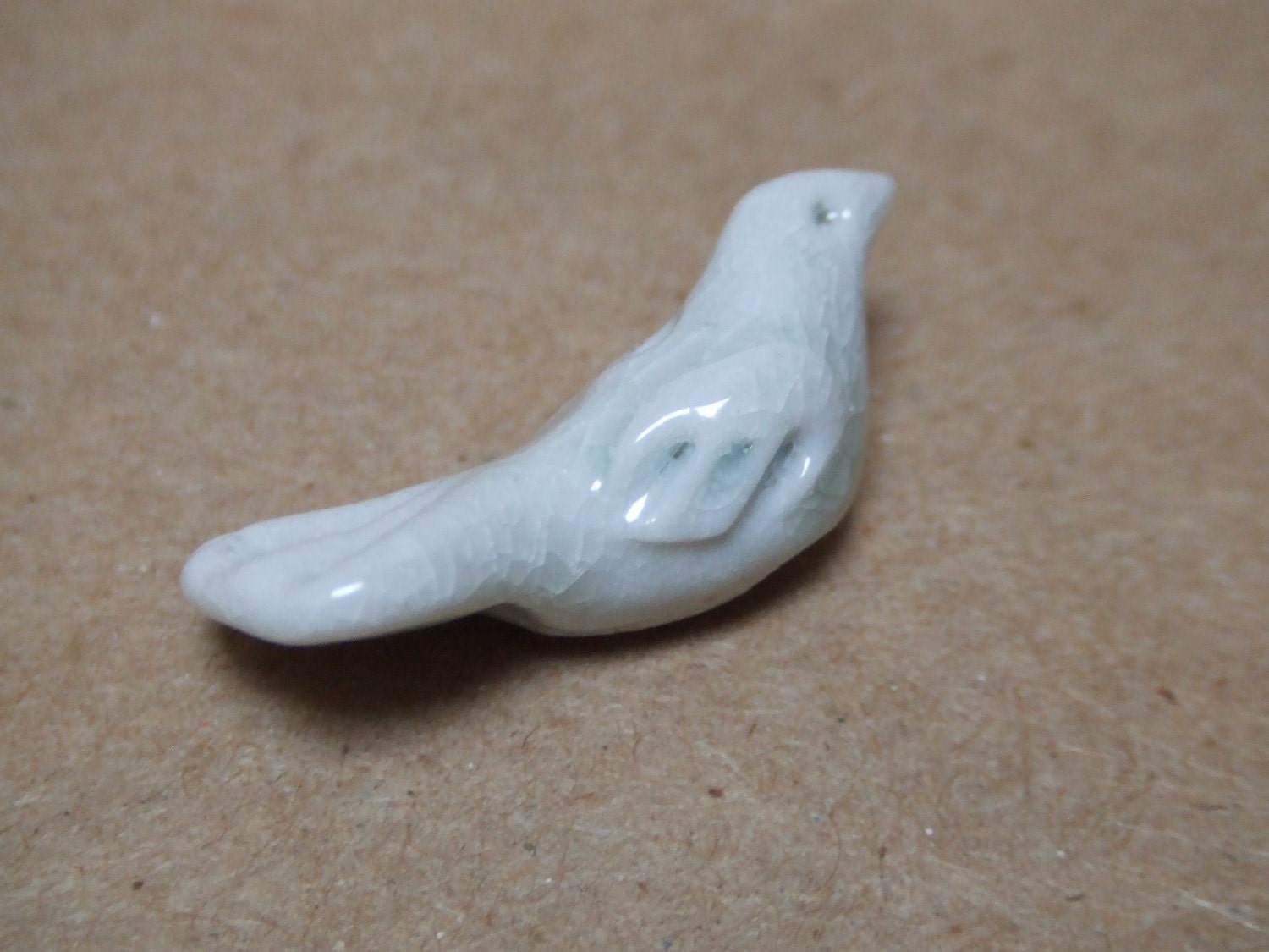 Small handmade porcelain bird bead